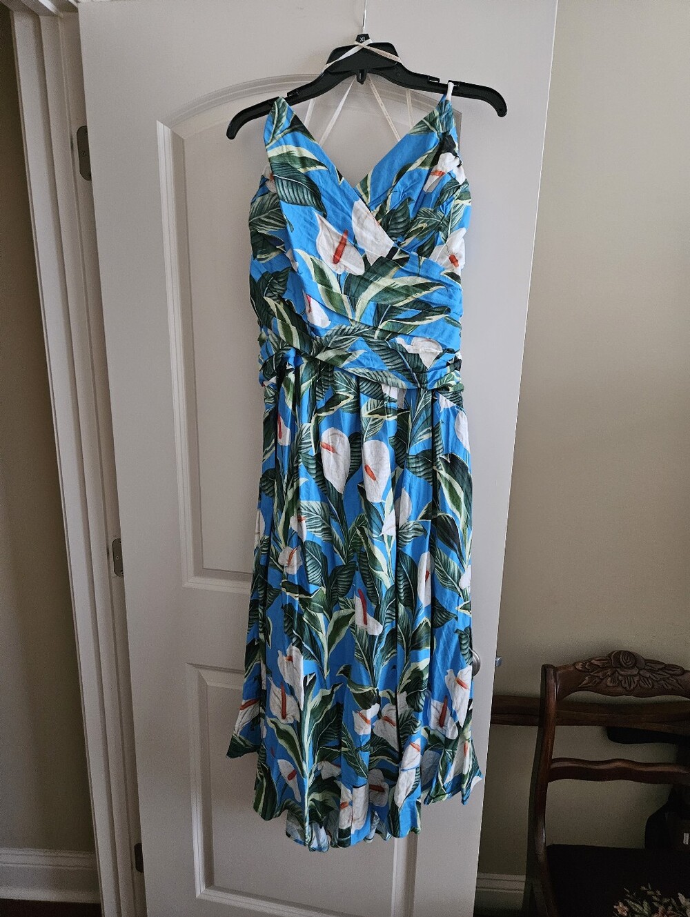Farm Rio Blue Anthurium Garden Maxi Dress XL NWT